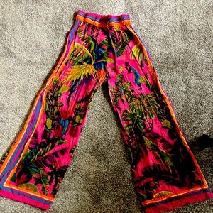 FarmRio colorful pink pants